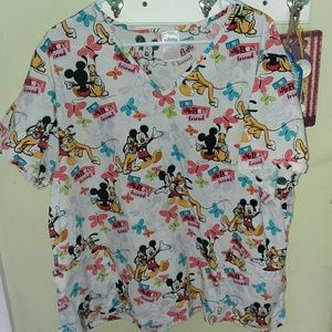 Disney scrub top Mickey mouse 3x